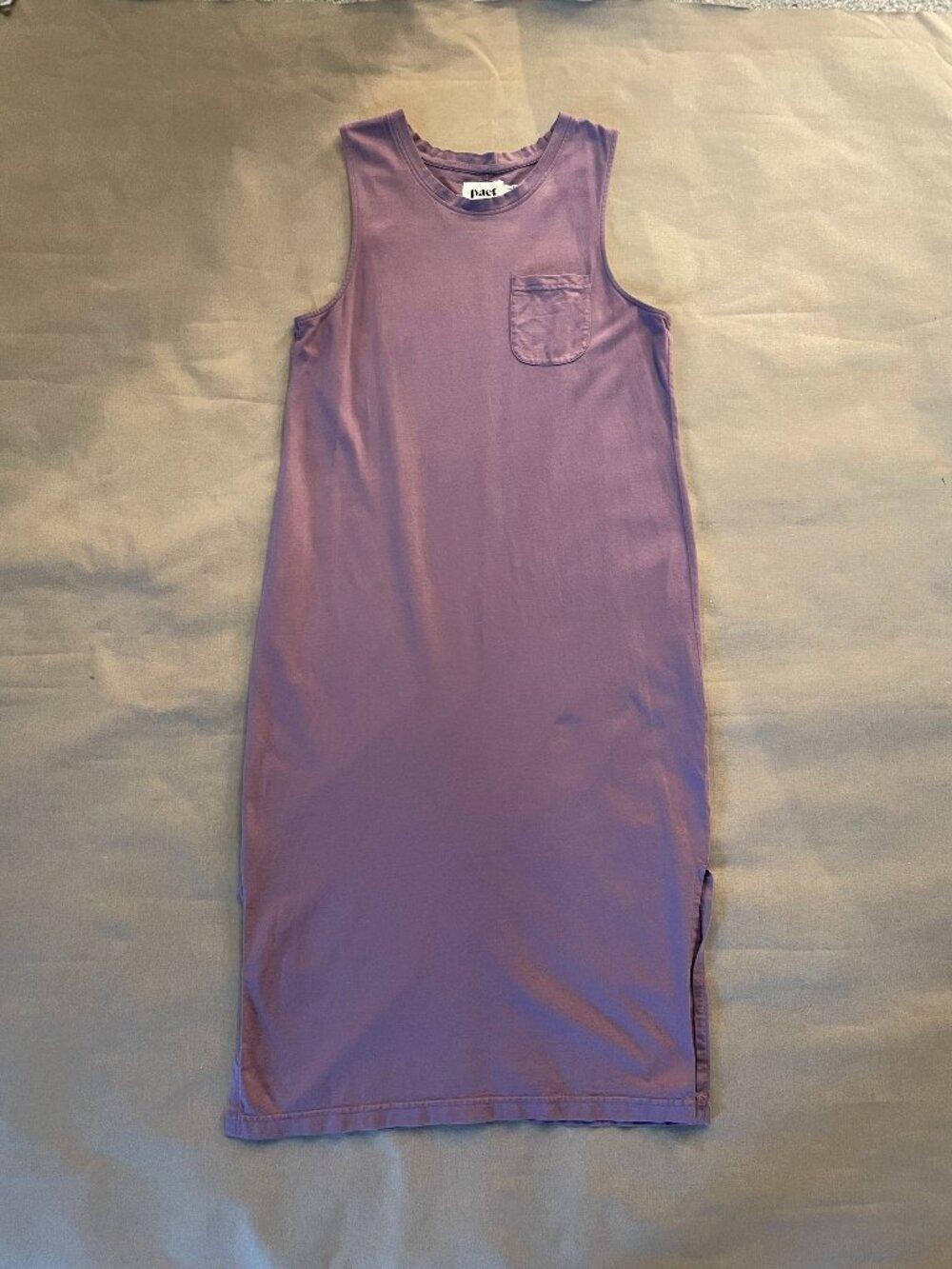 Pact Maxi Sleeveless Dress Sz M Purple Organic Cotton Coastal Beach to Brunch
